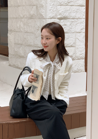 [결혼식💍테리원단] 노카라투포켓 뽀글 라운드자켓 하객룩 봄신상 기본자켓 심플 여자봄자켓