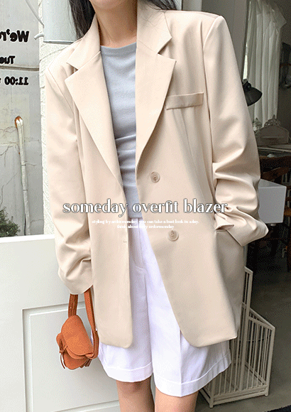 [데일리룩🎀출근룩] 썸데이 오버핏 블레이저 여자봄자켓 재킷 봄신상 베이지자켓 블랙자켓 하객룩 면접룩